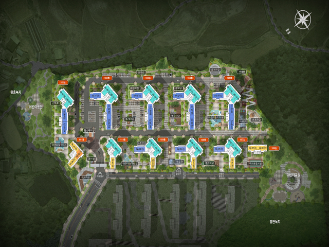 진천 벽산블루밍 단지배치도